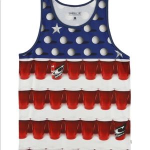 NWT O’Neil USA beer pong flag shirt